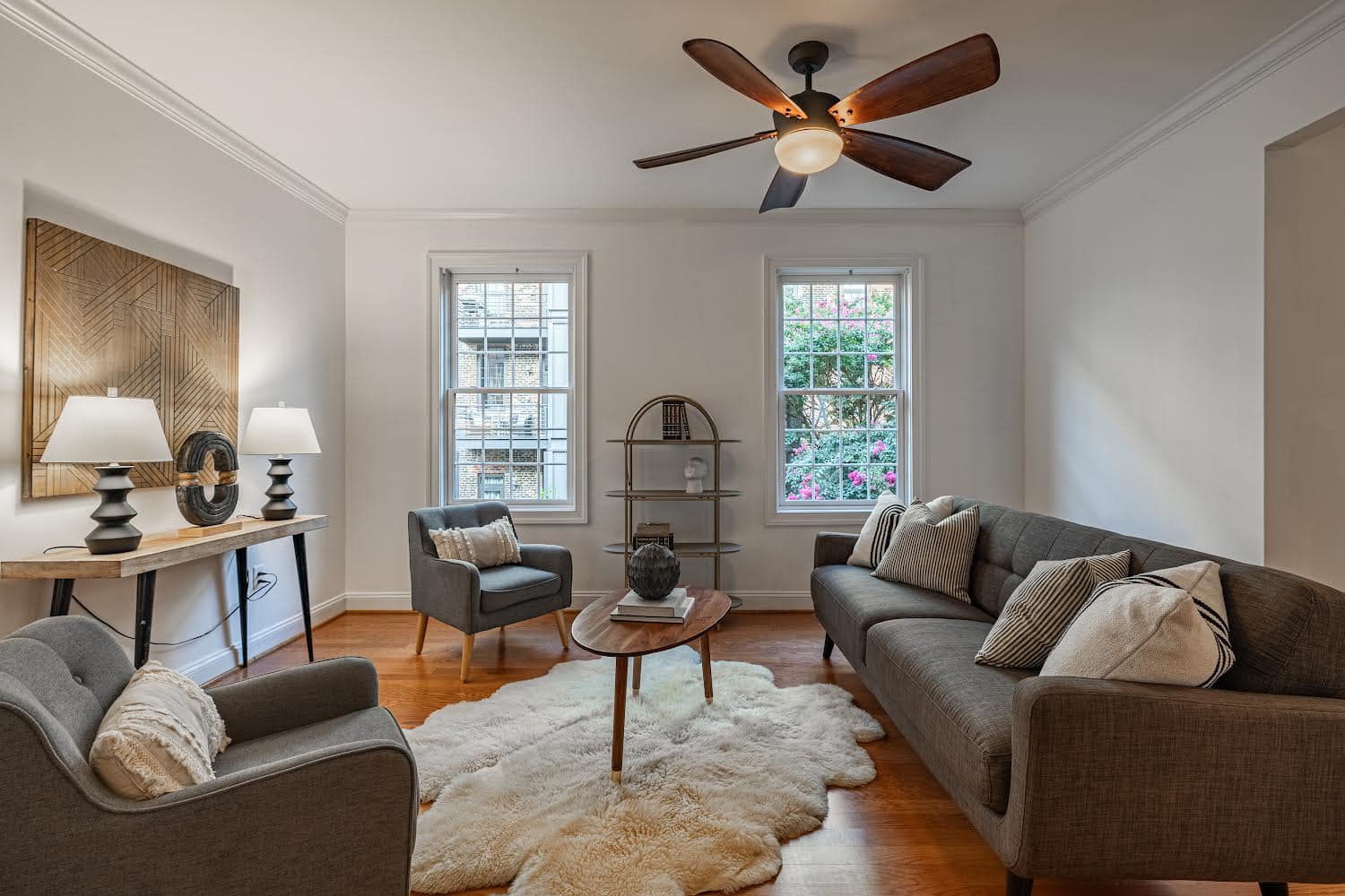 Staged living space — Cosmopolitan Interiors Richmond Virginia